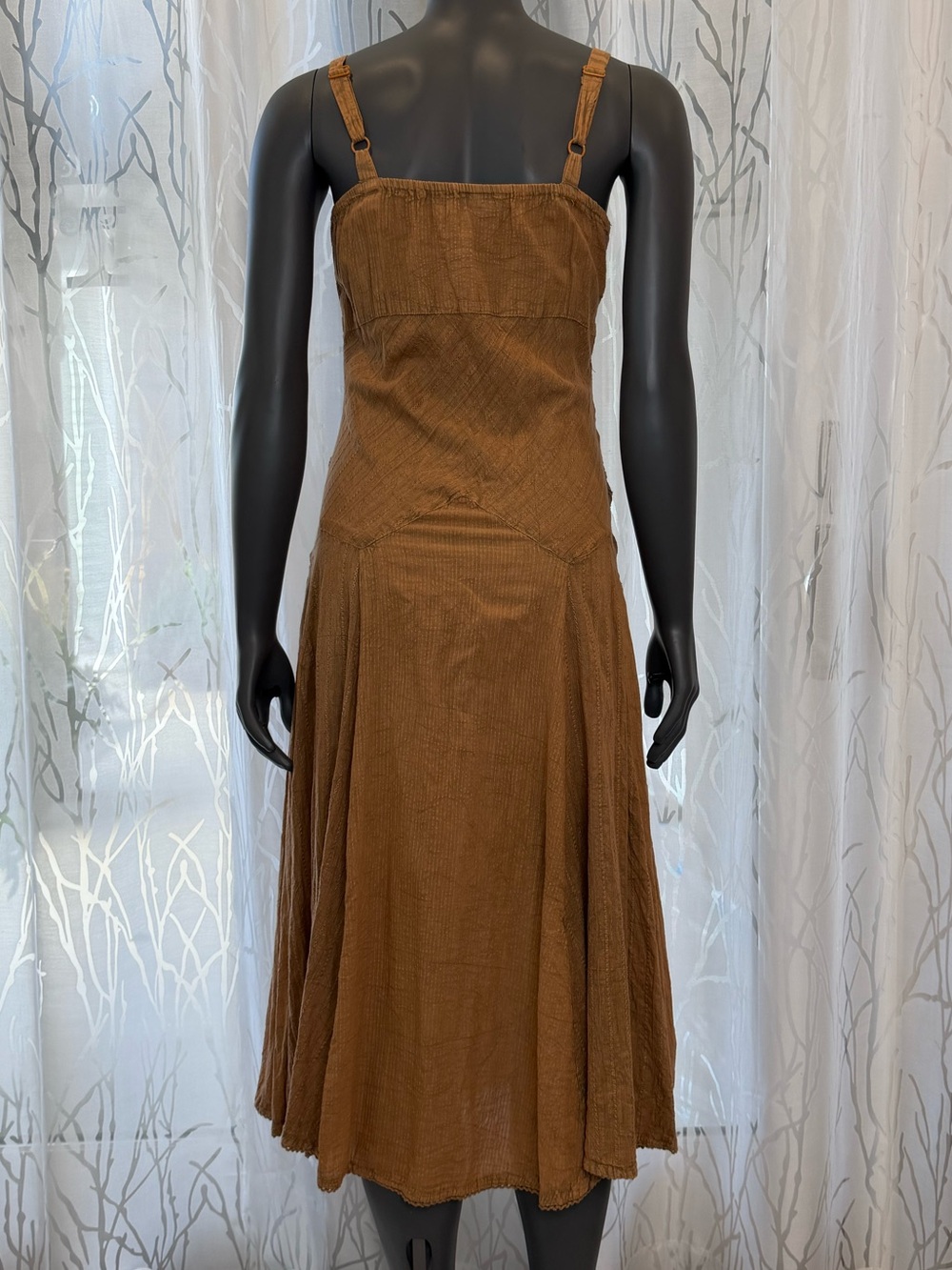 Scully Women’s Long Spaghetti Strap 100% Cotton Dress Copper Brown Size S - Picture 7 of 14